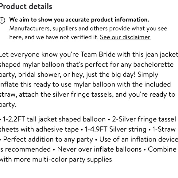 Team Bride Mylar Balloon 2.2 Ft - Picture 8 of 8